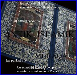 Exceptional Persian Antique MURAQQA Miniature Qajar Style Safavid Islamique Art