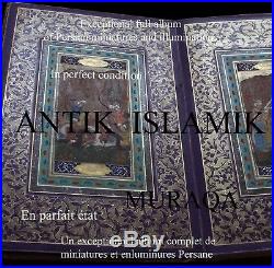Exceptional Persian Antique MURAQQA Miniature Qajar Style Safavid Islamique Art