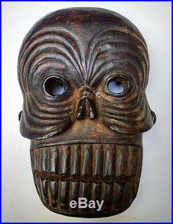 Exceptionnel ancien masque tibétain en bois Citipati Durdak Tibet 19e