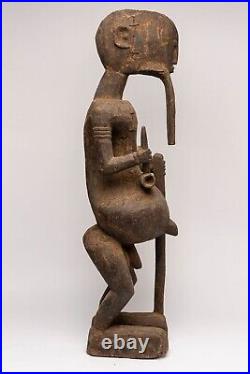 F037 Statue D'ancêtre Bambara, 23 KG Et 121 Cm, Mali