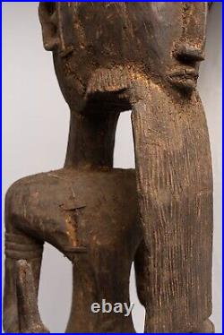 F037 Statue D'ancêtre Bambara, 23 KG Et 121 Cm, Mali