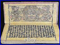 Facsinant RARE Vieux Livre de Prières, Manuscrit illustré du NEPAL