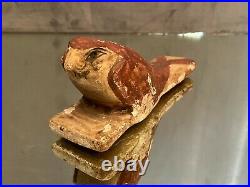 Faucon Sokar oiseau Akhem en bois stuqué Egypte, époque ptolémaïque