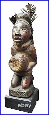 Fétiche Kongo Congo Vili Yombe Art Tribal Premier Africain Kunst agenouillé 20cm