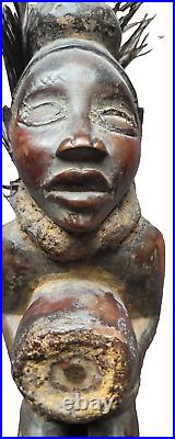 Fétiche Kongo Congo Vili Yombe Art Tribal Premier Africain Kunst agenouillé 20cm