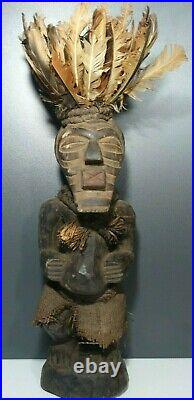 Fétiche SONGYE NKISHI bicéphale 52 cm de la R. D. Du Congo Art Africain