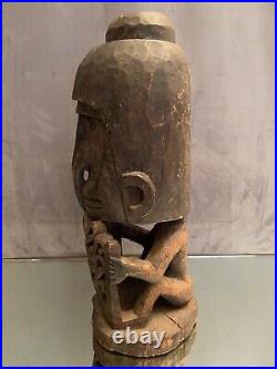 Figure statue d'ancêtre Korvar en bois ajouré Papouasie Nouvelle Guinée