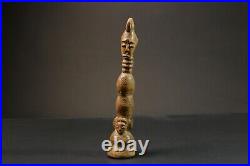 Figurine African Tribal Mahongwe Gabon African Face Guardian Statue-9000