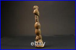 Figurine African Tribal Mahongwe Gabon African Face Guardian Statue-9000