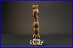 Figurine African Tribal Mahongwe Gabon African Face Guardian Statue-9000