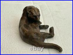 Figurine de statue de lion rare en bronze d'origine antique NH1015
