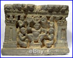 Frise Du Gandhara En Schiste Triratna 3 Joyaux 200 Ad Gandharan Schist Panel