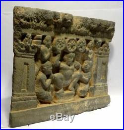 Frise Du Gandhara En Schiste Triratna 3 Joyaux 200 Ad Gandharan Schist Panel