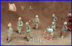 Funeraire antique chinese Ming dynasty funeral procession figure pottery