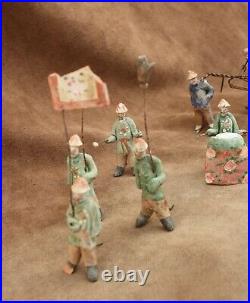Funeraire antique chinese Ming dynasty funeral procession figure pottery