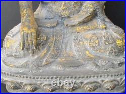 GRAND Bouddha en Bronze doré de CHINE