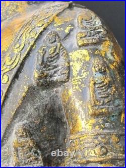 GRAND Bouddha en Bronze doré de CHINE