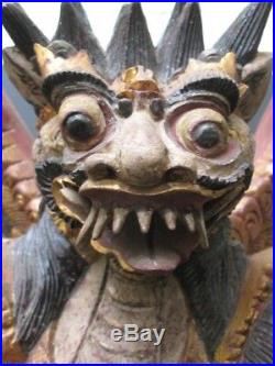 Grand Lion Singha en Bois, mythologie de BALI INDONÉSIE