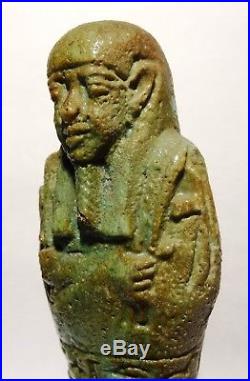 Grand Oushebti Egyptien En Faience 664/332 Bc Ancient Faience Shabti Ushabti