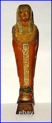 Grand Ptah Sokar Osiris En Bois Stuque Polychrome Basse Epoque 664/332 Bc