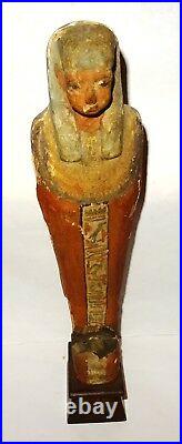 Grand Ptah Sokar Osiris En Bois Stuque Polychrome Basse Epoque 664/332 Bc