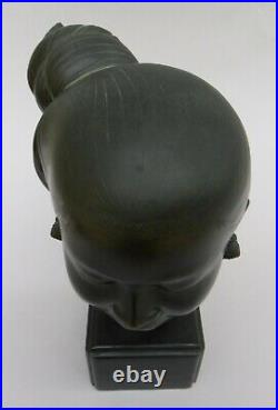 Grand buste bronze tête laotienne Ecole Bien Hoa 1950 Vietnam Indochine Laos
