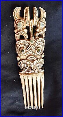 Heru Comb Carved New Zealand Vintage RARE PEIGNE HAARKAMM