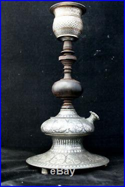 Hookah, huqqa (narguilé) bidri Deccan, Inde fin du XVIIe ou début du XVIIIe