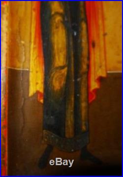Icone Russe Peinte Tempera Sur Bois 19° Siecle Russian Painted Icon