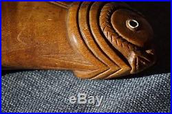 Ile de Pâques exquisite EASTER ISLAND Wooden wood fish first half XXth