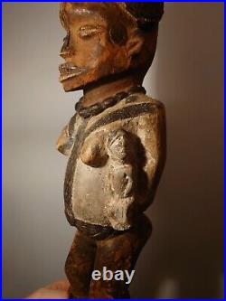 Imposante Ancienne Statue Kuyu, Congo, Tribal Art Africain