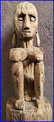 Incroyable statuette Leti ou Timor 36cm Moluques Art Tribal Indonesien bois dur
