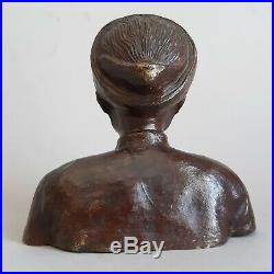 Indochine Ancien bronze Buste Vieux Annamite Vietnam Tonkin Annam Hanoi Hué Asie