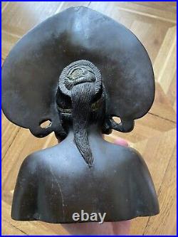 Indochine Buste en Bronze Danseuse Balinaise
