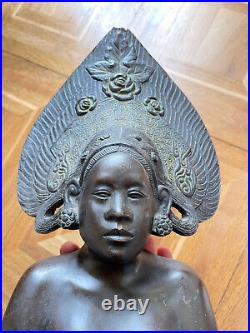 Indochine Buste en Bronze Danseuse Balinaise