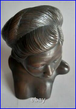 Indochine Buste en bronze femme Tonkinoise Vietnam Tonkin Hanoi Asie