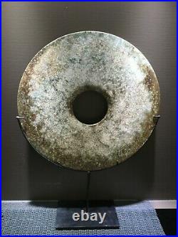 LARGE BI DISC NEOLITHIC (2200 BC) GREEN JADE offered by ZHOU ENLAI in 1955
