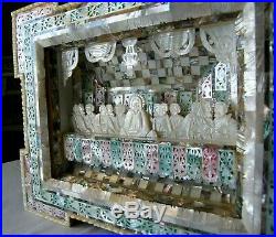 La Cene Jesus Tableau Diorama Nacre Sculptee Mosaique Et Olivier Jerusalem