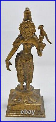 Laiton Antique Dame Femme Apsara Figurine Original Ancien Main Crafted Gravé