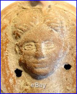 Lampe A Huile Romaine A Decor 100/200 Ad Ancient Roman Oil Lamp -female Head