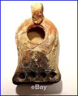 Lampe A Huile Romaine Quatre Becs 2° S. Ap. Jc Ancient Roman Oil Lamp 200 Ad