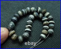 Lot 29 Perles Agate Collier Ancien Ancient Banded Agate Suleimani Bead Tibet Dzi