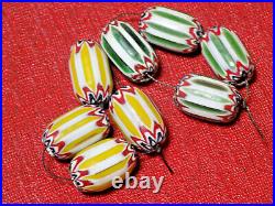 Lot De 8 Perles Chevron Rosetta Murano