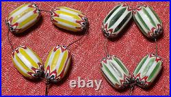 Lot De 8 Perles Chevron Rosetta Murano