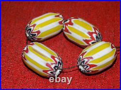 Lot De 8 Perles Chevron Rosetta Murano