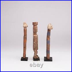 Lot De Trois Statuettes Aklama Ewe Adan, Art Tribal Premier Africain D188