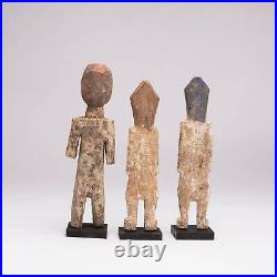 Lot De Trois Statuettes Aklama Ewe Adan, Art Tribal Premier Africain D193