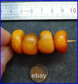 Lot Perles AMBRE Collier Ancien Maroc Antique Ethnic Moroccan Berber Amber Bead