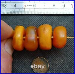 Lot Perles AMBRE Collier Ancien Maroc Antique Ethnic Moroccan Berber Amber Bead