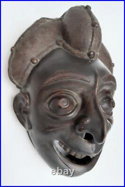 MAS44 SUPERBE MASQUE en BRONZE de FORGERON BAMOUN du CAMEROUN 1925 ARTS PREMIERS